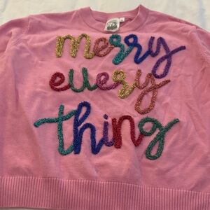 Girls Queen of Sparkle size XL pink Merry Everythjng sweater